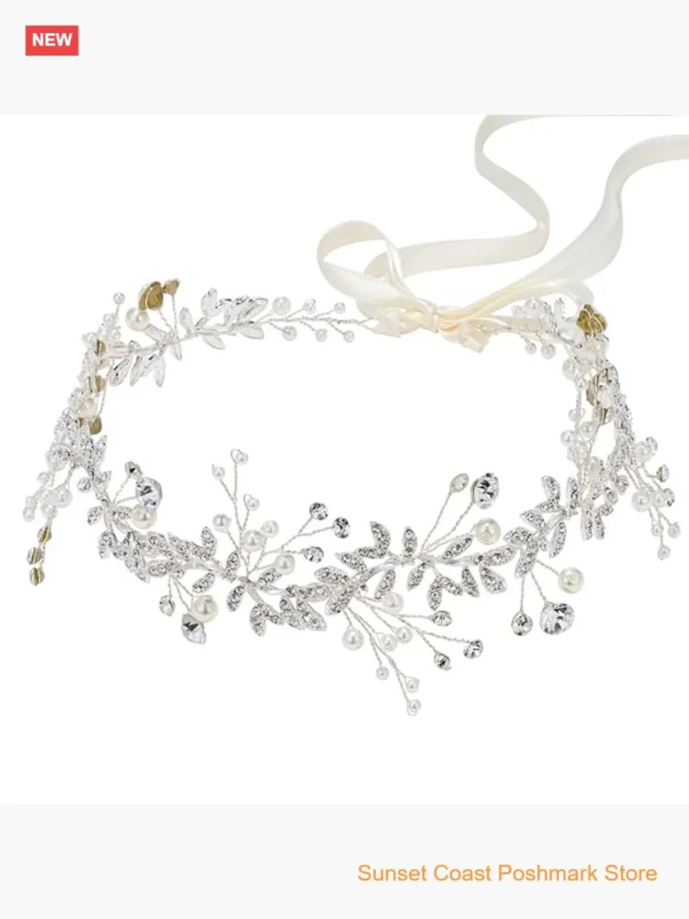 Crystal Bridal Headpiece Silver Rhinestone Vine Headband Bridal Hair Wedding